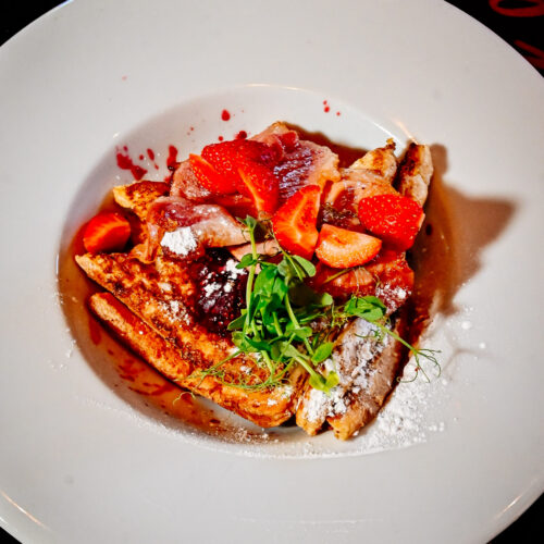 French Toast Breakfast | Royal Exeter Hotel Bournemouth French toast with fresh berries and maple syrup served at Royal Exeter Hotel Bournemouth